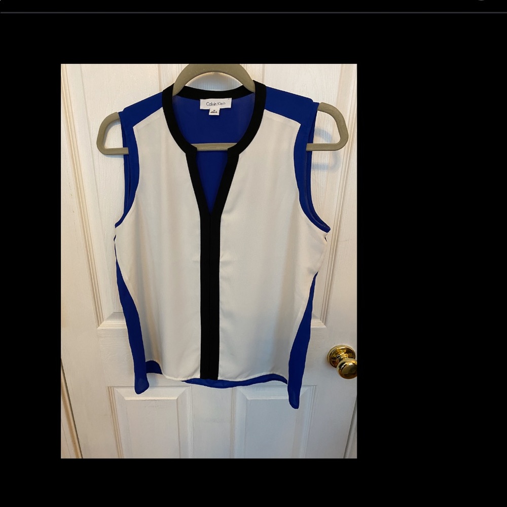 Blue, Black and White Calvin Klein Shirt